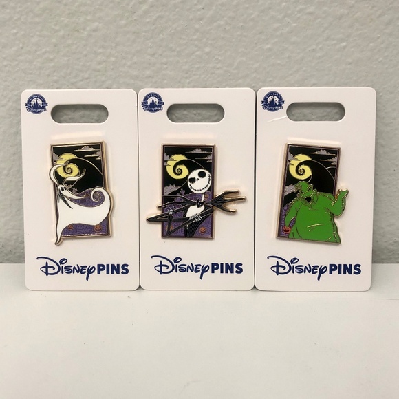 Disney Other - Disney Parks Nightmare Before Christmas Oogie Boogie Zero Jack Portrait Pin Set